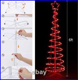 Spiral Christmas Tree Outdoor Christmas Decorations, 16 Color LED Lighted Tree