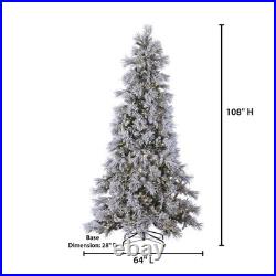 Sterling 9 ft. Pre-Lit Warm White Lightly Flocked Snowbell Pine Christmas Tree