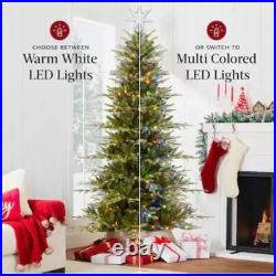 Stunning 12ft. Pre-Lit Artificial Aspen Slim Noble Fir Christmas Tree 12ft