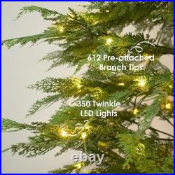 Stunning 7.5 Ft Christmas Cypress Tree 350 LED Lights for Indoor Festivities