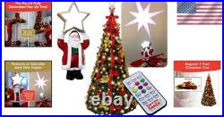Superstar Santa Pop-Up Christmas Tree, 7FT, Pre-Lit With 200 LED Lights, as SEEN o