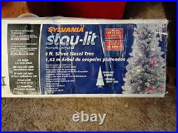 Sylvania Stay-Lit Trim-a-Tree O 5 ft Silver Tinsel Tree with stand. No lights