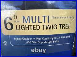 Target 6ft Lighted Twig Tree 600 Mini Super Bright Bulbs Style T72094-ZS