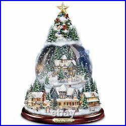The Bradford Exchange Thomas Kinkade Musical Christmas Tree Snow Globe Lights Up
