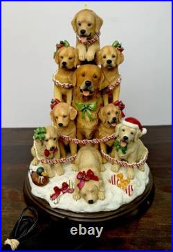 The Danbury Mint Golden Retriever Family Christmas Tree Dog Lighted Figurine The Danbury Mint Golden Retriever Family Christmas Tree Dog Lighted Figurine
