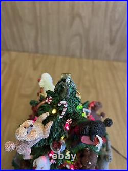 The Danbury Mint Lighted Poodle Dog Christmas Tree Magnetic Star Retired With Box