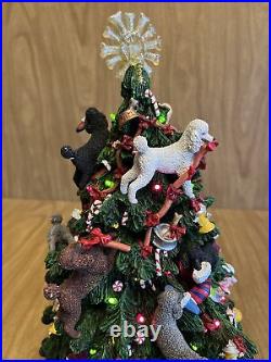 The Danbury Mint Lighted Poodle Dog Christmas Tree Magnetic Star Retired With Box