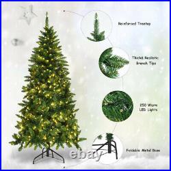 Tree Christmas Half Artificial Stand Slim Lights Home Led Pre-Lit Ft Xmas 8 mod