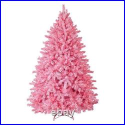 Treetopia Pink 7.5 Foot Prelit Christmas Tree with LED Lights and Stand(For Parts)