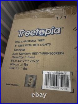 Treetopia Red Pre-Lighted Artificial Christmas Tree 6 ft with Red Lights