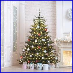 VEIKOUS 6-ft Aspen fir Pre-lit Artificial Christmas Tree with White LED Lights