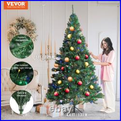 VEVOR 6.5/7.5FT Christmas Tree Prelit Holiday Decor Tree with 450/550 LED Lights