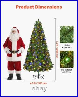 VEVOR Christmas Tree 7.2ft Xmas Tree with 470 Colorful LEDs & 11 Lighting Modes