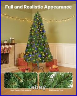 VEVOR Christmas Tree 7.2ft Xmas Tree with 470 Colorful LEDs & 11 Lighting Modes
