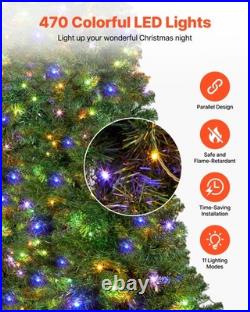 VEVOR Christmas Tree 7.2ft Xmas Tree with 470 Colorful LEDs & 11 Lighting Modes