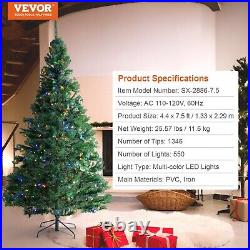 VEVOR Christmas Tree, Full Holiday Xmas Tree with LED Lights
