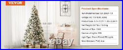 VEVOR Christmas Tree, Full Holiday Xmas Tree with LED Lights, Metal Base