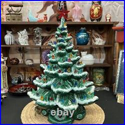 VINTAGE ATLANTIC MOLD GREEN CHRISTMAS TREE 21 LIGHTED WithMUSIC AND BASE VINTAGE ATLANTIC MOLD GREEN CHRISTMAS TREE 21 LIGHTED WithMUSIC AND BASE