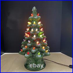VINTAGE Roman Ceramics Green Ceramic Lighted Christmas Tree