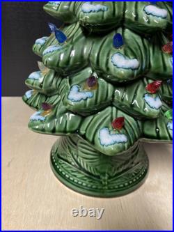 VINTAGE Roman Ceramics Green Ceramic Lighted Christmas Tree