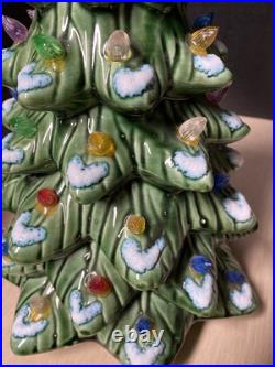 VINTAGE Roman Ceramics Green Ceramic Lighted Christmas Tree