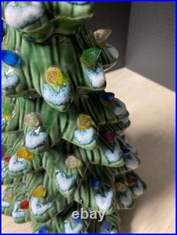 VINTAGE Roman Ceramics Green Ceramic Lighted Christmas Tree