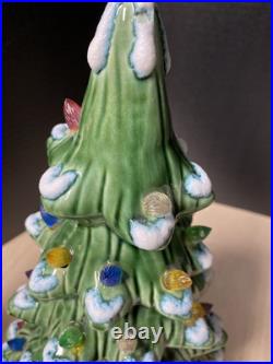 VINTAGE Roman Ceramics Green Ceramic Lighted Christmas Tree