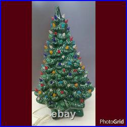 VINTAGE Style Ceramic Christmas Tree Large Holland with lights base and bulb