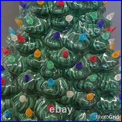 VINTAGE Style Ceramic Christmas Tree Large Holland with lights base and bulb