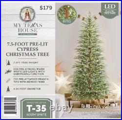 VIRAL My Texas House 7.5 Ft Pre Lit Cypress Tree Christmas 500 LED Lights Cedar VIRAL My Texas House 7.5 Ft Pre Lit Cypress Tree Christmas 500 LED Lights Cedar
