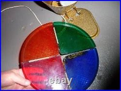 VTG Aluminum Christmas Tree 6-1/2' Foot with Holly Time Color Wheel Light Lot NICE