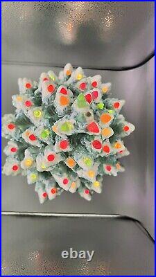 VTG Atlantic Mold 22 Ceramic Lighted Flocked Christmas Tree Musical Pls Read VTG Atlantic Mold 22 Ceramic Lighted Flocked Christmas Tree Musical Pls Read