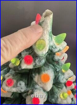 VTG Atlantic Mold 22 Ceramic Lighted Flocked Christmas Tree Musical Pls Read VTG Atlantic Mold 22 Ceramic Lighted Flocked Christmas Tree Musical Pls Read