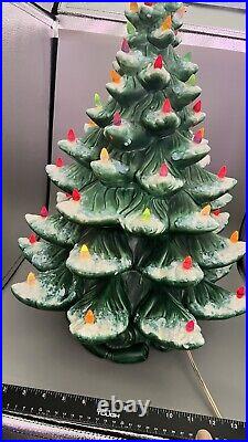 VTG Atlantic Mold 22 Ceramic Lighted Flocked Christmas Tree Musical Pls Read VTG Atlantic Mold 22 Ceramic Lighted Flocked Christmas Tree Musical Pls Read