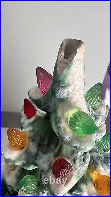 VTG Atlantic Mold 22 Ceramic Lighted Flocked Christmas Tree Musical Pls Read VTG Atlantic Mold 22 Ceramic Lighted Flocked Christmas Tree Musical Pls Read