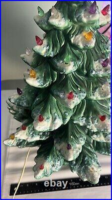 VTG Atlantic Mold 22 Ceramic Lighted Flocked Christmas Tree Musical Pls Read VTG Atlantic Mold 22 Ceramic Lighted Flocked Christmas Tree Musical Pls Read