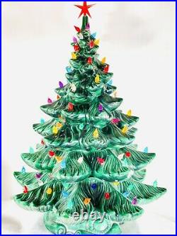 VTG Ceramic Christmas Tree 22 ATLANTIC MOLD Music Eidelweis Magnificent Lights