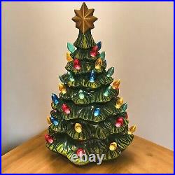 VTG Ceramic Lighted Christmas Tree Corded Multicolor with Gold Star 18 in READ VTG Ceramic Lighted Christmas Tree Corded Multicolor with Gold Star 18 in READ