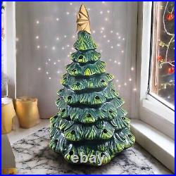 VTG Ceramic Lighted Christmas Tree Corded Multicolor with Gold Star 18 in READ VTG Ceramic Lighted Christmas Tree Corded Multicolor with Gold Star 18 in READ
