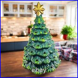 VTG Ceramic Lighted Christmas Tree Corded Multicolor with Gold Star 18 in READ VTG Ceramic Lighted Christmas Tree Corded Multicolor with Gold Star 18 in READ