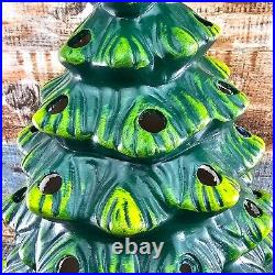 VTG Ceramic Lighted Christmas Tree Corded Multicolor with Gold Star 18 in READ VTG Ceramic Lighted Christmas Tree Corded Multicolor with Gold Star 18 in READ