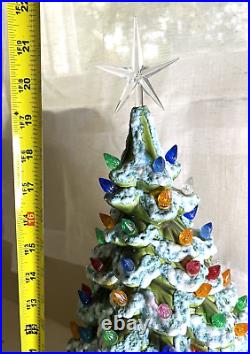 VTG Light Up Ceramic Christmas Tree LG 21.5 inches Green Star Base Holland Mold VTG Light Up Ceramic Christmas Tree LG 21.5 inches Green Star Base Holland Mold