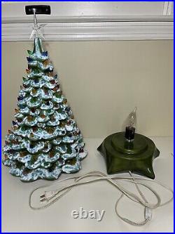 VTG Light Up Ceramic Christmas Tree LG 21.5 inches Green Star Base Holland Mold VTG Light Up Ceramic Christmas Tree LG 21.5 inches Green Star Base Holland Mold