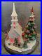 VTG_RARE_MCM_Ceramic_Mold_Flocked_Christmas_Scene_Church_Tree_Critters_Lights_01_togj