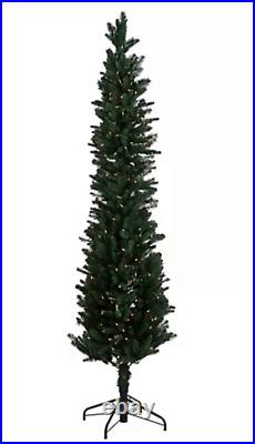 Valerie Parr Hill 7' Slim Christmas Tree with Stand 776 Tips Prelit 300 Lights New