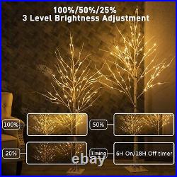 Vanthylit Prelit Birch Tree Light, White Christmas Tree for Home Party Weddin