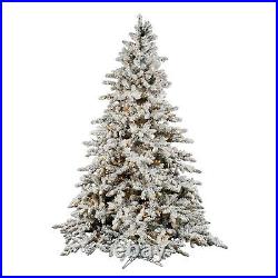 Vickerman Flocked Utica 7.5 Foot Christmas Tree with White Lights (Open Box)