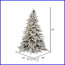 Vickerman Flocked Utica 7.5 Foot Christmas Tree with White Lights (Open Box)