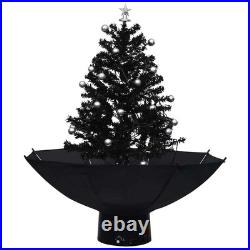 VidaXL Snowing Christmas Tree Black PVC, polyester, plastic