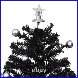 VidaXL Snowing Christmas Tree Black PVC, polyester, plastic